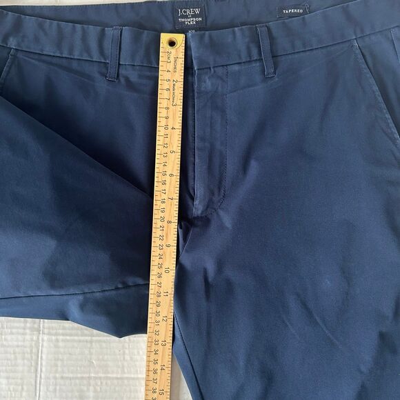J Crew Thompson Flex Stretch Pants Mens 36x30 Blue Performance Chino Flat Front - Picture 7 of 8